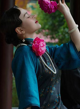 搭配旗袍珍珠项链旗袍配饰夏季多层叠戴毛衣链中长款锁骨链女046