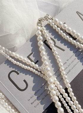 双层珍珠项链女款长款