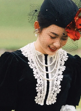 多层珍珠项链饰品新款锁骨链颈链项圈女士毛衣链子项饰choker1948