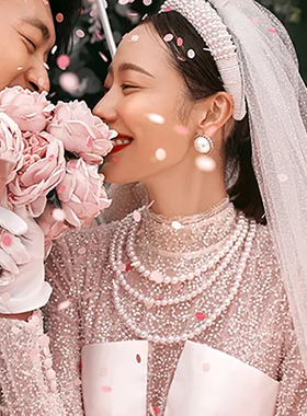 多层珍珠项链女士三层叠戴