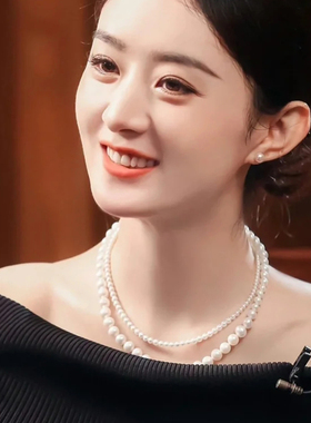 多层叠戴珍珠项链女士气质