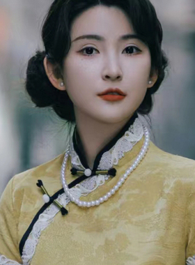 仿珍珠项链旗袍配饰品女士锁骨链50cm颈链毛衣链子中长款项饰407