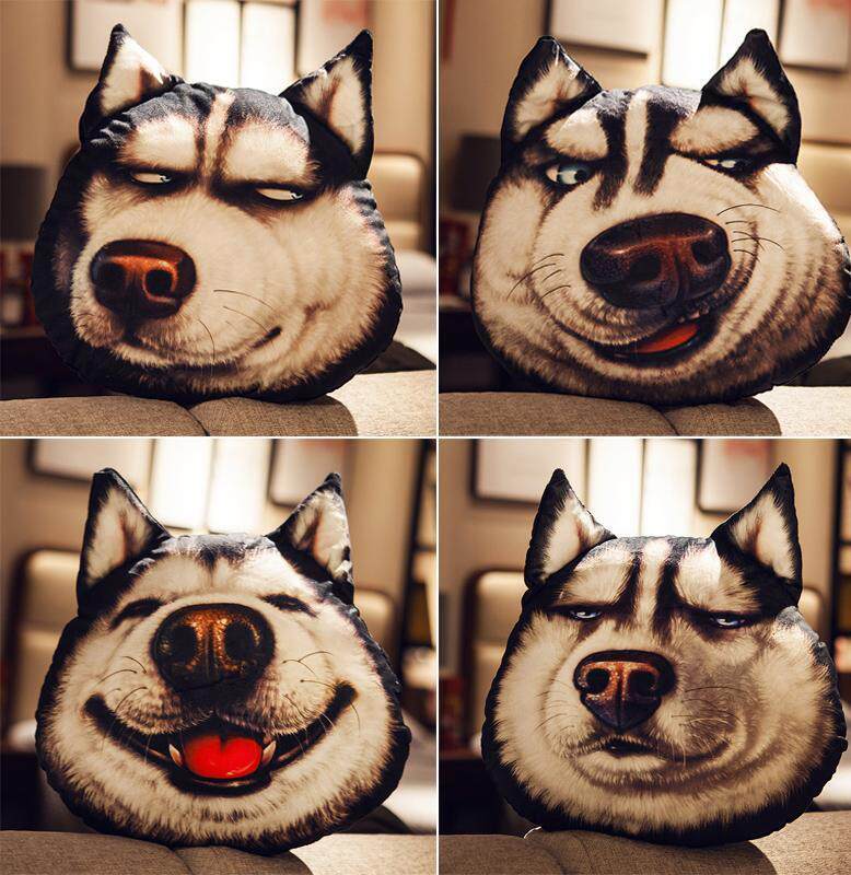 沙发恶搞沙雕哈士奇午睡枕搞怪送哥们的生日礼物男生兄弟可爱男友