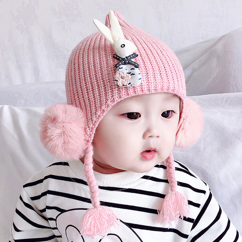 小兔子子春秋冬0-12个月3 6婴儿帽 惜帛帽子