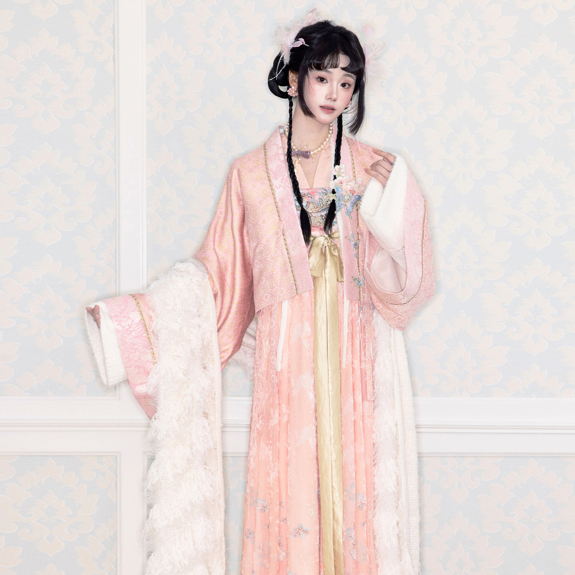 粼夕squama【凤引】改良12破齐胸连衣裙汉服套装古风唐法门寺披袄,淘宝优惠券,粉丝福利购,淘宝优惠卷