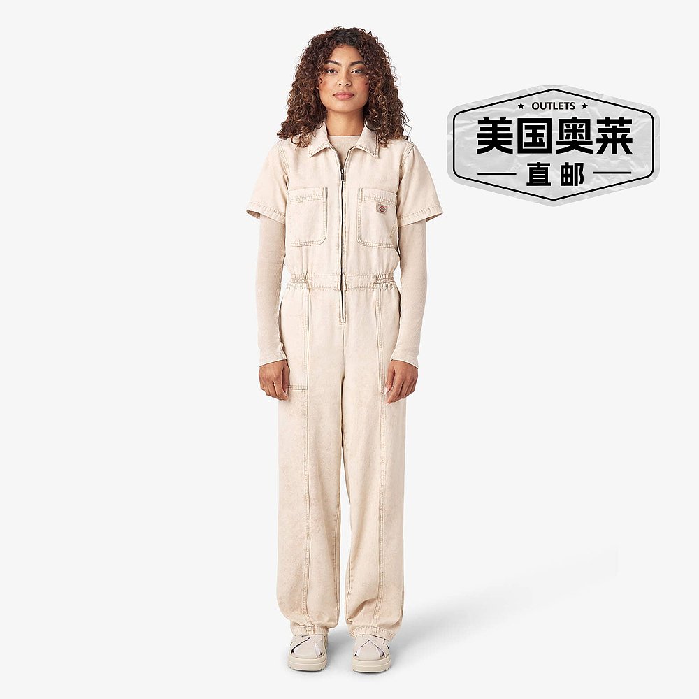 Dickies 女式纽因顿鸭帆布连身裤 - 砂岩套染酸洗 (awa) 【美国奥 - 图0