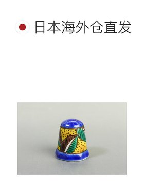 日本直邮九谷烧顶针 67万年蓝色额川孝之装饰品顶针 护身符 九谷