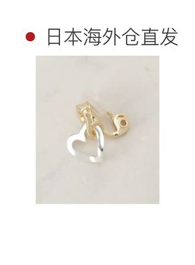 日本直邮grove 不易疼痛双心形耳环 粉金005耳夹配饰