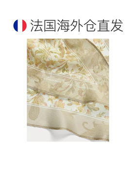自营欧洲直邮Ralph Lauren拉夫劳伦 女士橄榄色丝质花卉菱形围巾