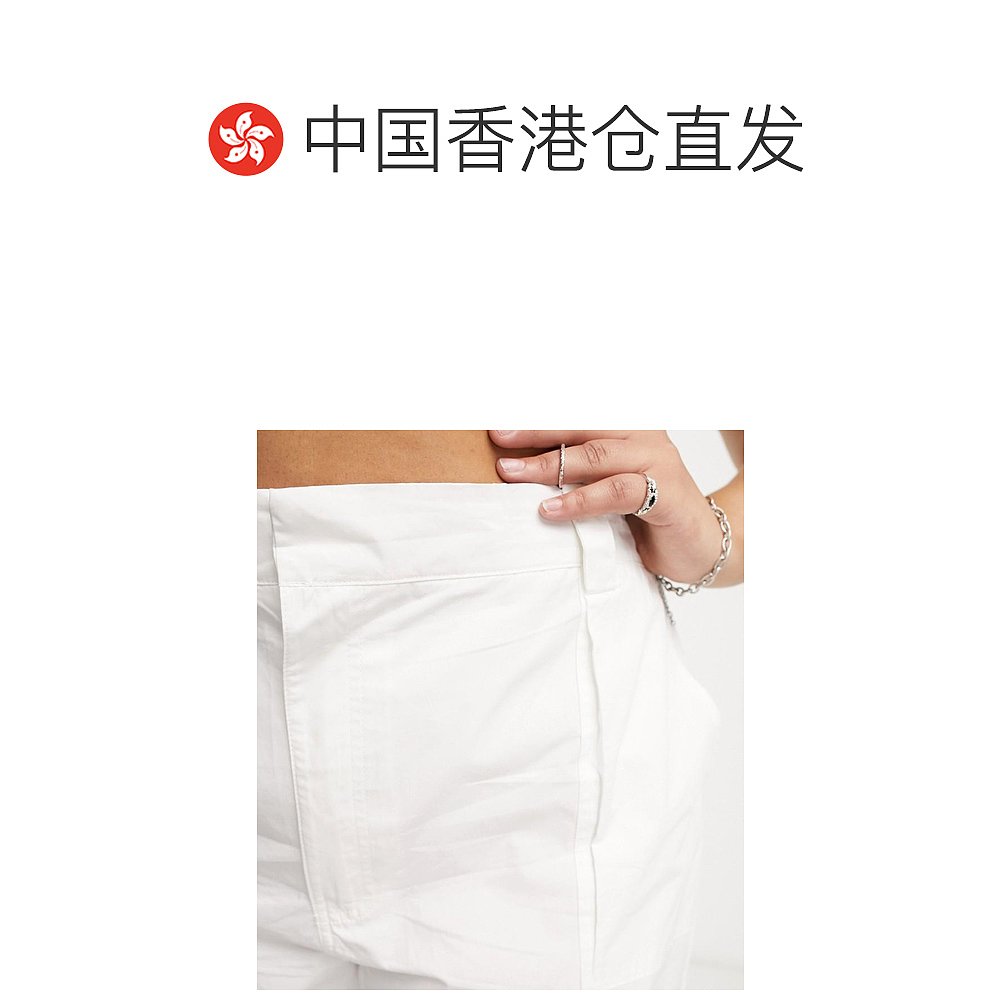 香港直邮潮奢 cotton:on 女士Curve 棉质工装裤子(黑色) - 图1