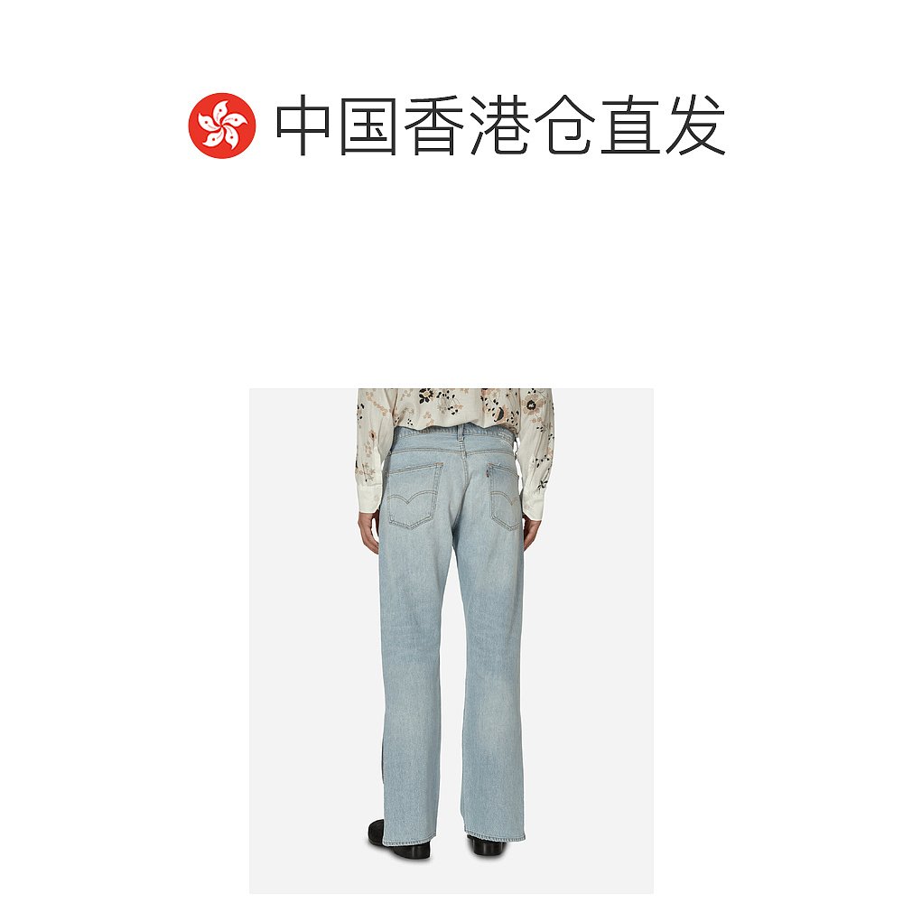 香港直邮潮奢 ERL男士Levi’s® 501®开叉裤腿浅靛蓝色水洗牛仔-图1