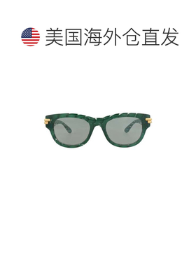 自营bottega veneta方形镜框回收醋酸纤维太阳眼镜-绿色 美国奥莱