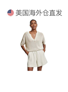 自营Varley Callie Top Women's Egret  Cotton Open Knit Droppe