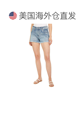 自营KUT from the Kloth Jane Shorts Women's Blue Denim Frayed