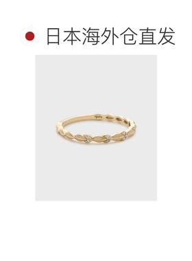 日本直邮agete 阿卡朵 女士 钻石戒指 叶脉造型立体设计 10263111