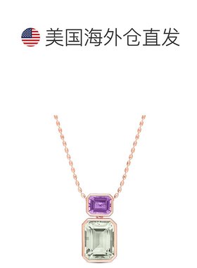 自营 Mimi & Max 女式 20 1/8 克拉 TGW 八角形绿色石英和法国玫