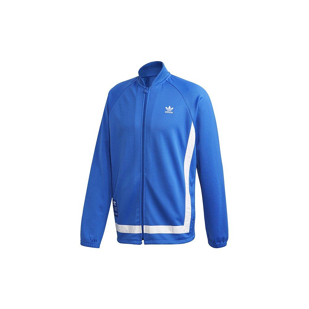 美国直邮adidas阿迪达斯三叶草新款夹克衫时尚蓝色休闲运动外套男