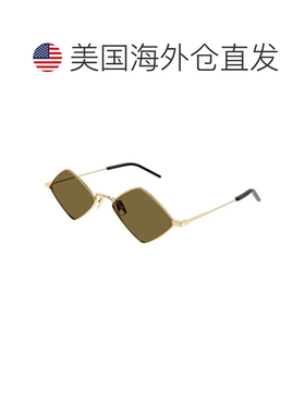 自营Saint Laurent Sunglasses Geometric Full Rim, Gold Frame