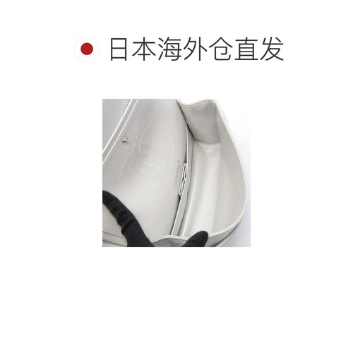 日本直邮中古Chanel香奈儿女包A级95新CF菱格羊皮单肩包银色 - 图1