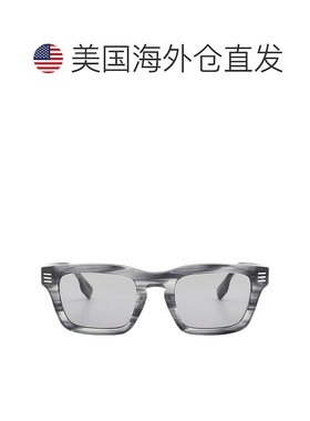自营Burberry Grey Rectangular Men's Sunglasses BE4403 4097/1