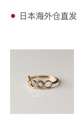 1h可退 日本直邮cui-cui 女士K10YG 黄金钻石戒指 0.1ct 7-13号可