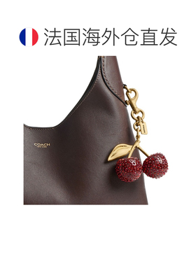 自营欧洲直邮COACH蔻驰 女士红色黄铜樱桃挂饰