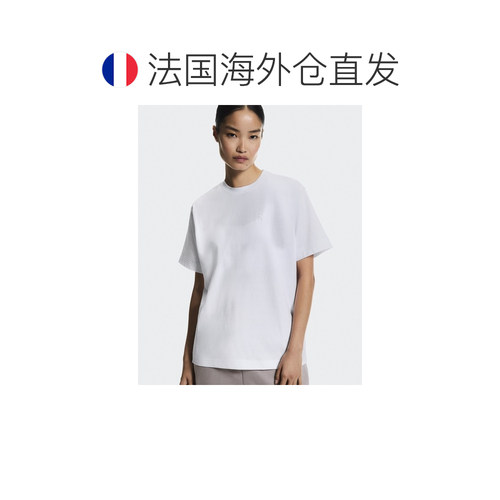 自营欧洲直邮On昂跑 Club Collective女士白色棉质刺绣T恤 - 图1