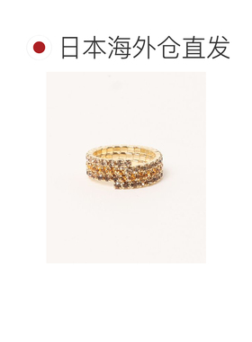 1h可退 日本直邮CAYHANE 女士 煌耀宝石风 鎏金琉璃叠戴戒指 KXXZ