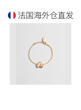 自营欧洲直邮Dior迪奥 Lady Spark女士金色金属晶石粉色水晶手链