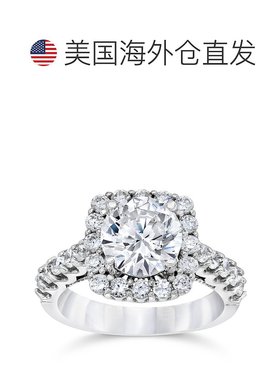 自营 pompeii33 克拉（2 克拉中心）垫形光环实验室培育钻石订婚