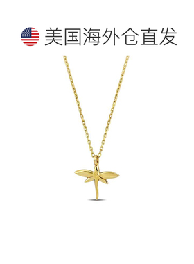 自营Mimi & Max 蜻蜓吊坠带链条 14k 金 - 17 英寸 - 黄色 美国奥