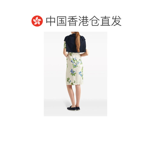 1h可退 香港直邮Prada 普拉达 女士 ABITO 斜纹布紫罗兰连衣裙 P3 - 图1