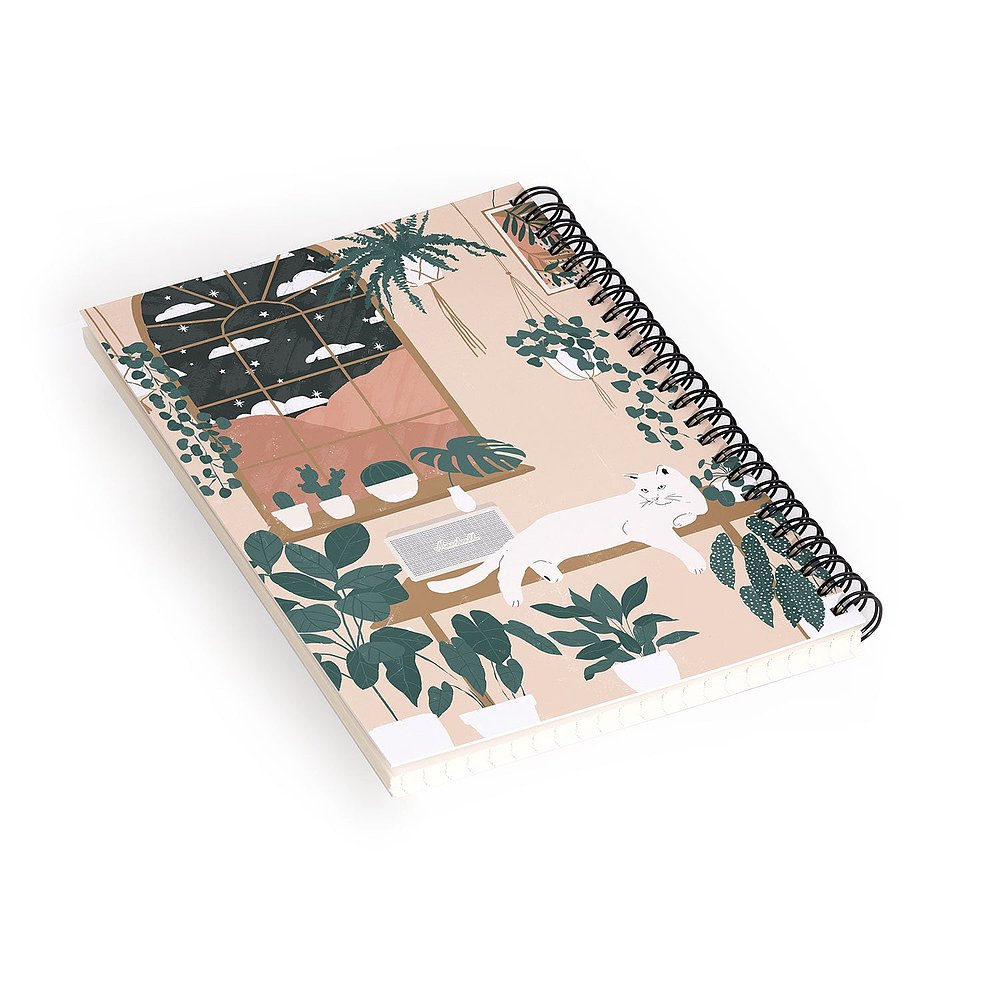 deny designsChloe Smart Print Cat With Plants Notebook Spira - 图2