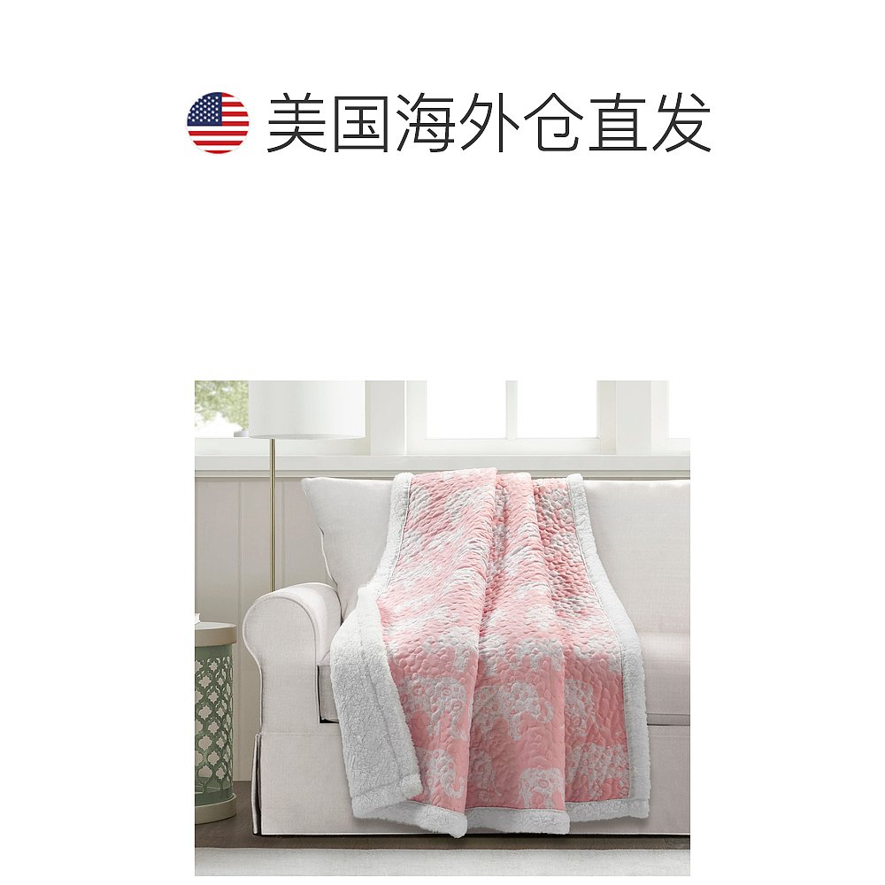 lush decorElephant Parade Sherpa Throw - blush 【美国奥莱】 - 图1