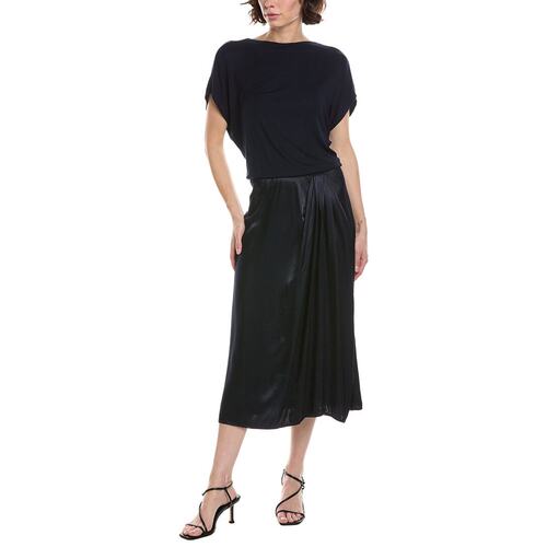 自营Michael Stars Siobhan Twist Front 2-In-1 Midi Dress - bl - 图0