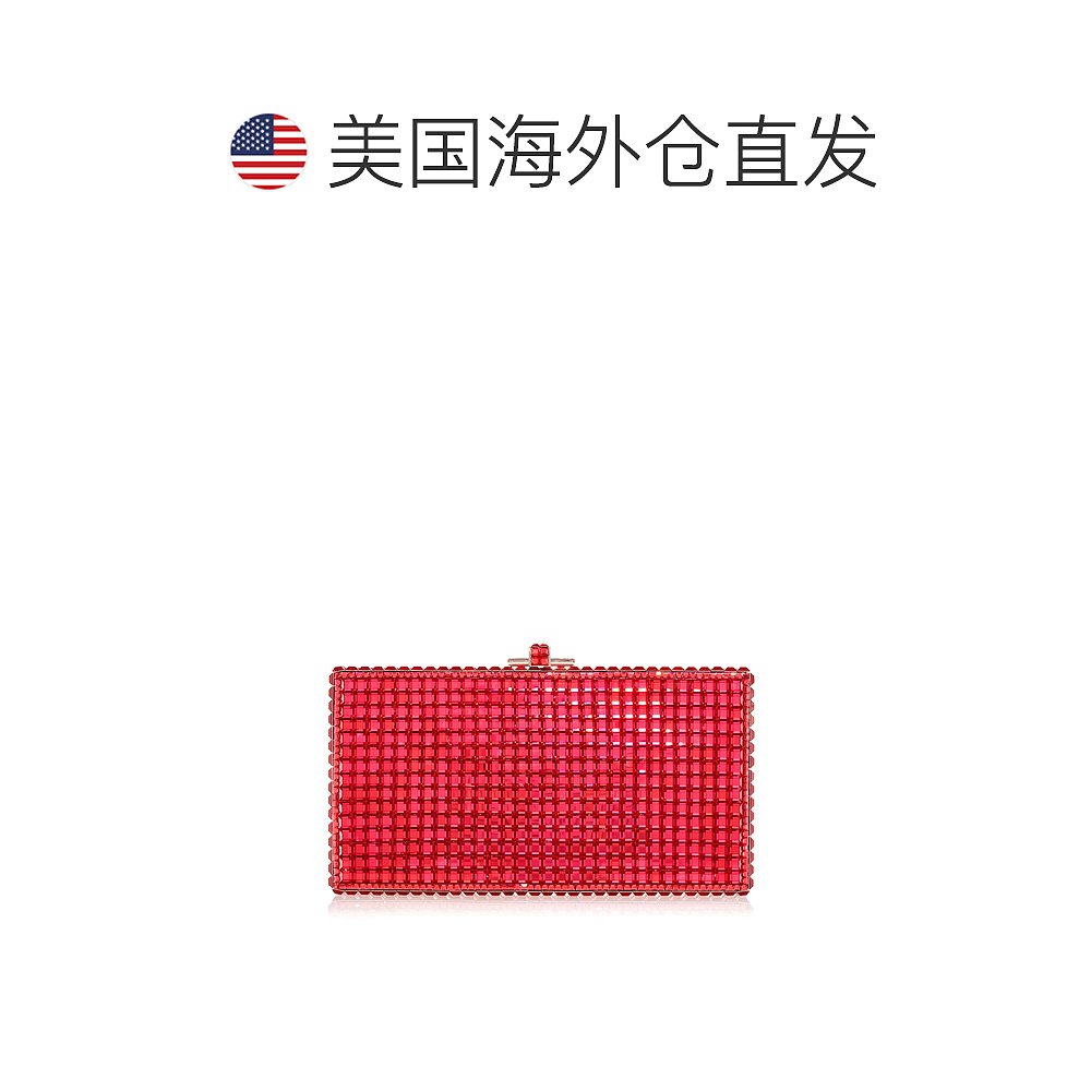 自营judith leiber couture袖矩形-银猩红色 美国奥莱直发手拿包 - 图1
