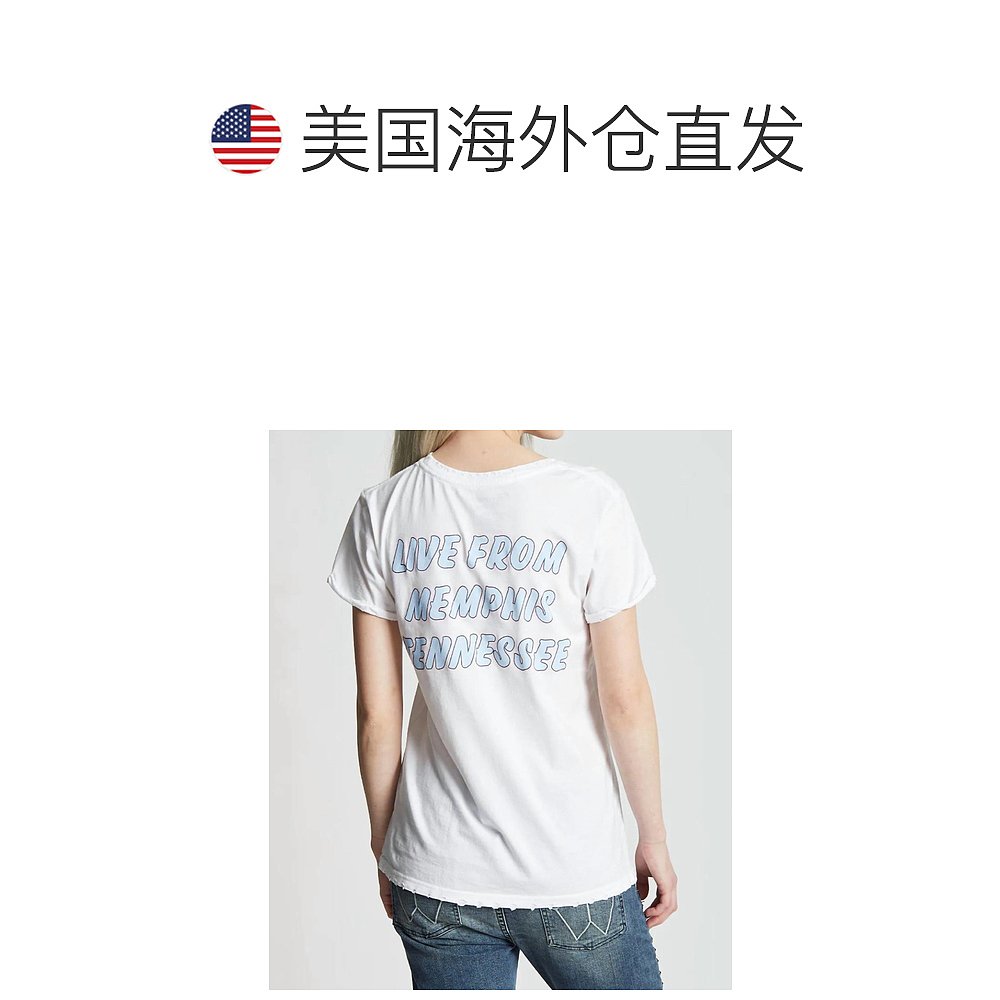 recycled karmaSun Records X Elvis Presley 孟菲斯白色 T 恤 - - 图1