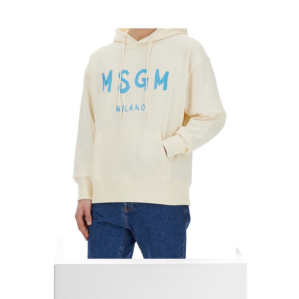 香港直邮潮奢 Msgm 男士logo印花连帽卫衣 - 图3