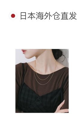 1h可退 日本直邮SMELLY 女士 细腻金色 纤细链条叠戴项链 SMA62PC