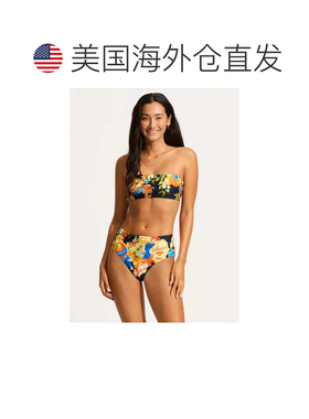 自营Women's Seafolly Ciao Bella Bikini Bottom True Navy High