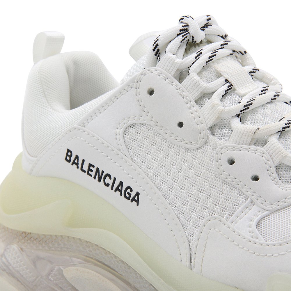 潮奢 Balenciaga 巴黎世家 女士'Triple S' 白色帆布运动鞋 - 图3