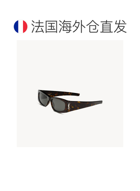 自营欧洲直邮YSL圣罗兰 SL M140女士深哈瓦那色/灰色醋酸纤维矩形