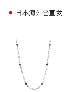 日潮跑腿Mikimoto御木本 女款黑珍珠满天星项链毛衣链 白金 63cm