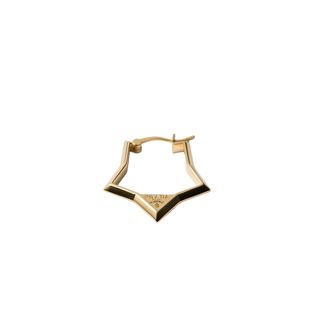 PRADA 女士耳饰 1IO2062C41F0056 SS2025 金色 几何耳环 - 图0