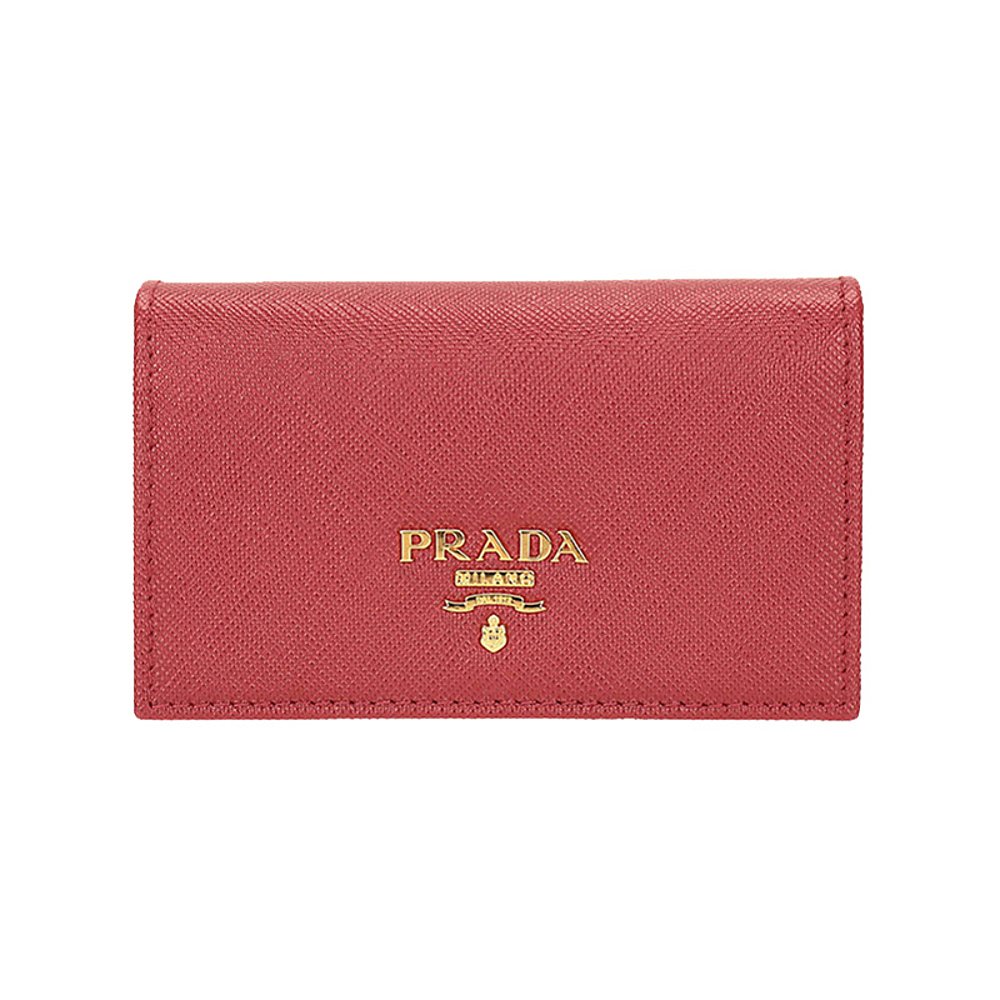 PRADA 普拉达/女包经典金属logo牛皮短款钱包/1MC122QWA