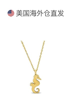 自营Mimi & Max 海马吊坠带链条 14k 金 - 17 英寸 - 黄色 美国奥