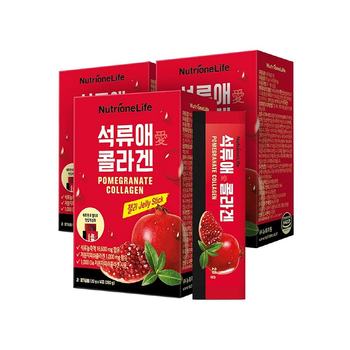 Korean direct mail NUTRIONE pomegranate collagen gel ບຳລຸງຜິວ ແລະ ດູແລສຸຂະພາບ 20g*14ຖົງ*3ກ່ອງ