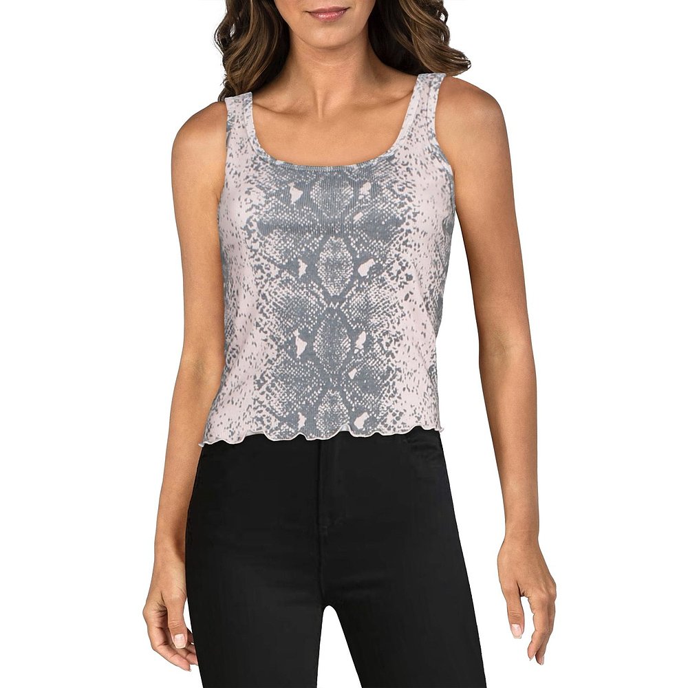 wildfoxDelta Womens Ribbed Knit Snake Print Tank Top - pink - 图2
