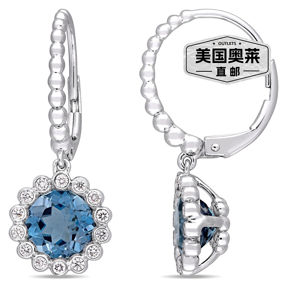 自营Mimi & Max 3 1/6ct TGW London Blue Topaz 1/3ct TW Diamon - 图0