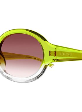 GUCCI 女士眼镜 GG2012S013 AW2025 棕色 圆框太阳镜